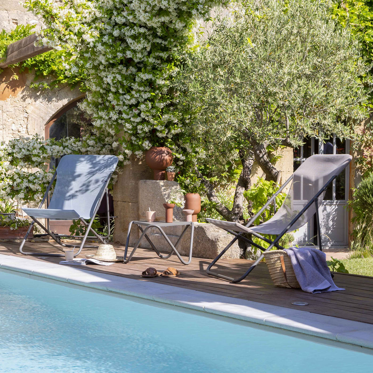 SET OF 2 DECKCHAIRS